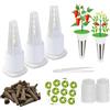 GOMETY Set di 121 spugne per crescita, sistema di coltivazione idroponico, accessori con 30 cesti per piante, 30 etichette, 30 cappe, 30 spugne di ricambio per allevamento e 1 pinzetta, kit per semi e piante