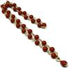 DodiGioielli.it DodiGioielli Collana Lunga Donna con Pasta di Corallo Rosso Sardegna e Anellini Dorati, Goccia Pendente, 92 cm, Made in Italy