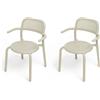 Fatboy - Set di 2 poltrone impilabili Toní - Beige - Alluminio - Designer Erik Stehmann