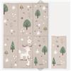 Kikido Materassino Fasciatoio Portatile Neonato 40x60 cm - Animali del Bosco - Cuscino Fasciatoio Pieghevole, Compatto, Salvaspazio e Impermeabile 60x40 - Materassino Da Viaggio per Cambio Pannolino