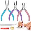 HAOMEEDUO Set di 3 Pinze per Gioielli: Becchi Lunghi, Becchi Tondi, Tronchesi - Mini Pinze per Lavorazione e Creazione Gioielli Con Pinzetta, Apri Anelli a Molla e Righello