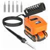 GZYZ, set di saldatore a batteria compatibile con batteria Worx 20 V 4Pin, saldatore portatile con USB e Tipo-C, temperatura regolabile da 180 a 480 °C per fai da te, lavori elettrici (senza batteria)