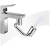 BaBahuanhuan 1080° Rubinetto Girevole Estensione, Prolunga Rubinetto per Cucina Bagno, Braccio Orientabile con 2 Getto d'Acqua, Rotazione Completa per Lavello Sink, Installazione Rapida, Materiale Lega, Cromato
