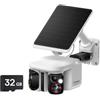 Baseus Security X1 Pro Telecamera di sorveglianza esterna solare Wi-Fi, telecamera sorveglianza senza fili, doppia fotocamera con scheda micro SD da 32 GB
