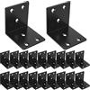 FSMO 20 morsetti angolari in metallo, 5 x 5 cm, supporto per legno, resistente a 90 gradi, angolo in metallo nero, per mobili in legno (20 pezzi, 5 x 5 cm)