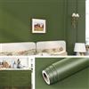 Livelynine Carta da Parati Adesiva Muro Verde 40CMx10M Carta Parati Adesiva Muro Verde Oliva Bagno Camera da Letto Soggiorno Rotolo Adesivo per Mobili Verde Rivestimento Adesivo per Mobili Cucina