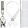 Your Day Mate Appendino senza cucitura per tessuti, confezione da 24, 180 x 12 mm, in bianco, con chiusura a spillo e bottone, linguette per asciugamano da tè, asciugamano da bagno, straccio, stoffa