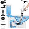 Xinxinphi Pompa Stura Scarichi Pressione con Barometro Visivo & 4 Ventose, Stantuffo WC Acciaio Inox Resistente, Stura WC ad Aria Compressa, Sturalavandini per Disintasare Lavandino, Vasca Bagno