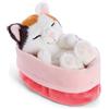 NICI Morbido gatto calico di peluche, 12 cm, multicolore - 63131 | Addormentato in un cestino, per coccole e giochi, per bambini e adulti, fantastica idea regalo
