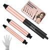Flintronic Ferro Arricciacapelli Set 3 in 1, Ferro Arricciacapelli Professionale Set, Piastra Arriccia Capelli Ceramica con 3 Ferri di Diverso Diametro, Piastra Capelli Onde - 3 Temperatura Regolabile