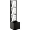 Stefanplast Fioriera ethica quadra con spalliera grafite cm 36x36x140h