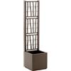 Stefanplast Fioriera ethica quadra con spalliera tortora cm 36x36x140h