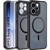 Effcotuo Cover Magnetica per OPPO Reno 15 FS/15FS /15 F/15F 5G Custodia con MagSafe con Pellicola Protettiva Vetro Temperato, Silicone Morbido + Acrilico Ghiacciato Traslucida Posteriore Case - Nero