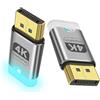 XMSJSIY 4K DP Dummy Plug DisplayPort Display EDID Emulatore mente senza testa con luce a LED, adattatore display virtuale supporta 3840 x 2160 @60 Hz per PC desktop remoto, 2 pezzi