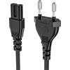 Ancable 3M Cavo di alimentazione Euro C7 per PS4 PS5, spina di alimentazione ancable a doppia presa Euro 8 cavo piccolo dispositivo per LG Philips Sony Panasonic TV, Blu-Ray, radio, alimentatori-nero