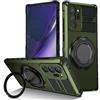 XKchatpt Custodia per Telefono con Supporto ad Anello Magnetico Girevole a 360° per Samsung Galaxy Note 20 Ultra, Protezione Antiurto Regolabile (Verde)