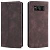 OKZone Cover per Samsung Galaxy S8, Custodia Flip Pelle Portafoglio Magnetica Libro [Slot Schede], Silicone TPU Bumper Wallet Supporto Cover, Antiurto [Kickstand] (Marrone)