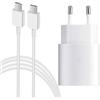 KenSera Caricatore USB C da 25W, Caricatore Superveloce con Cavo di Ricarica Veloce, Caricatore per Telefoni di Tipo C per Samsung Galaxy S25/S24/S23/S22/S21 Ultra/S21FE/S20 Plus/Note20/S10/A70/A55/A54/A34