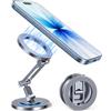 Itramax Supporto per Telefono con Anello Magnetico Doppio Rotante a 360° | Supporto per MagSafe Regolabile 360° in Lega di Zinco per iPhone 18 Pro Max 17 16 15 14,Galaxy S25,Palestra,Carrello da Golf