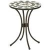 Dehner Diana - Sgabello da Fiori, Ø 41 cm, Altezza 54 cm, Metallo, Effetto Mosaico, Marrone/Grigio/Bianco