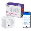 WiZ Wi-Fi Smart Plug, Tipo F, 230 V, 50 Hz, Installazione Facile, Certificazione Matter, Controlli Connessi, Comandi Vocali, Funziona con Alexa, Google Home e Apple Home, Confezione da 2