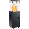DUMOS Stufa a gas 5/11 kW + regolatore di pressione del gas + copertina, ruote a 360°, colore nero