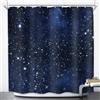 Riyidecor Night Sky Space Shower Curtain (No Glitter) Star Bathroom Decor 72Wx72H Inch Backdrop Dark Blue Cosmic Starry Fantasy Galaxy Universe Outer Space Fabric Waterproof 12 Plastic HooksRY-KKCQ