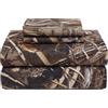 Visi-One Realtree Max5 - Set di lenzuola mimetiche per letto matrimoniale, 4 pezzi, in policotone di alta qualità, super morbide, lavabili in lavatrice, utilizzabili all'esterno