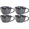 LEONARDO HOME 018586 MATERA - Set di 4 tazze in ceramica, 290 ml, colore: Antracite