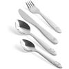 Salter Set Posate per Bambini 12 pezzi Dinosauri - 3 x Coltello da Cena, 3 x Forchetta da Cena, 3 x Cucchiaio da Dessert, 3 x Cucchiaino, Acciaio Inossidabile, Lavabili in Lavastoviglie, Argento