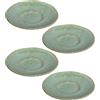 Leonardo Matera 018593 - Set di 4 sottopiatti in ceramica lavabili in lavastoviglie, 4 piattini in ceramica, diametro 15 cm, colore: Verde