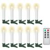 goobay Set di 10 candele LED senza fili per albero di Natale con telecomando, timer e pinzette, luce bianca calda (2600 K), dimmerabili, a batteria, 77753