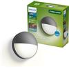 PHILIPS Capricorn, Applique da esterno, Grigio Antracite | 800 lm, 2700 K, PowerShield, Resistente alle intemperie, Alluminio durevole, Sensore di movimento, LED integrato 50000 h