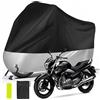 PlsMupn Telo di copertura per moto da esterni, impermeabile e resistente ai raggi UV, con foro di bloccaggio e 5 strisce riflettenti, per scooter e ciclomotori (245 x 125 x 105 cm)