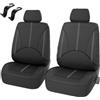 AzulLanse Set di 2 coprisedili auto in similpelle - Solo per sedile anteriore - Perforata - Traspirante - Compatibile con la maggior parte delle auto, SUV, camion, furgoni (nero)