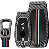 KUNIO Custodia per chiave auto, adatta per Mercedes Benz GLB 200 CLA 250 GLA A C CL E S G GL S SL ML classe portachiavi fibra di carbonio metallo 3 4 tasti custodia portachiavi A nero