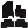 Connected Essentials Tappetini su misura per auto Hyundai Tucson 2021-2025 IBRIDO, set di 4 tappetini per pavimento, neri con rifiniture nere e 2 clip di sicurezza