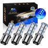YM E-Bright 1157 Lampadina a Led Ambra, BAY15D 1034 2057 2357 7528 Lampadina per Camper SUV MPV Auto Luci Posteriori a LED Luci di Posizione Laterali, 18SMD 5050 Chips DC-12V (4pcs)