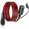 YACSEJAO - Cavo di prolunga per accendisigari da 12 V, 2 m, 16 AWG, da maschio a femmina, con fusibile da 15 A, per pompa pneumatici, compressore d'aria, pulitore, compressore d'aria