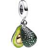 Amuefer Avocado Doppio Dangle Charms per Bracciali Argento 925 con Ciondolo Cubic Zirconia per Collane Compleanno Natale Gioielli Regali per Donne