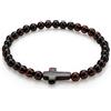Amber Culture - Braccialetto elastico in ambra baltica, con croce da 5 mm (unisex)