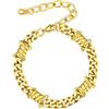 Bestyle Bracciale Uomo con Punte a Spina, Catena Spessa Oro con Spine, Larghezza 7MM Oro, Bracciali Acciaio Uomo Hip-Hop Stile Urbano Regalo per Lui