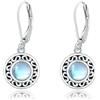 REDSUN Orecchini a goccia in argento Sterling 925 con pietra di luna, turchese e opale per donna, gioielli celtici Leverback, pietra di luna/turchese/opalo, ipoallergenico, eleganti orecchini pendenti