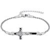 YAFEINI Bracciale Crocifisso, in argento Sterling 925, con croce e crocifisso, bracciale a catena, gioielli unisex