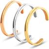 LucBuy Bracciale in Acciaio Inossidabile, Braccialetti Scanalati Regolabili per Capelli, Braccialetti con Polsino Lucidati Gioielli per Donne e Uomini (A4)