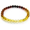 Amber Culture Braccialetto in ambra elasticizzata, con perline baltiche naturali, da 6 mm, in una bella scatola, colore: ambra