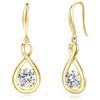 FANCIME Orecchini da donna in argento Sterling 925, placcati in oro giallo, delicati, infinito con pietra portafortuna, gioielli raffinati, regalo di compleanno per donne, mamma e donna, Argento