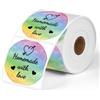 Phomemo 50 * 50 etichette rotonde motivo stella arcobaleno 500Pz/roll Phomemo 2 etichette rotonde arcobaleno 500/roll, compatibili con stampanti di etichette MUNBYN, Phomemo, Polono, BPA free