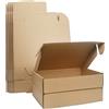 STRBOXONG Scatole di spedizione in cartone ondulato, 200 x 145 x 45 mm grandi scatole postali per la spedizione, scatole di imballaggio marrone per affari, stoccaggio o regalo (10 pezzi)