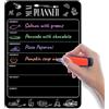 IRICUS Agenda Settimanale Magnetica A4 Per Frigorifero, Agenda Per Menù, Colore Nero, Con Cancellabile Con Un Panno, Lavagna Magnetica Per La Pianificazione Dei Pasti Con Un Panno, Lavagna Magnetica